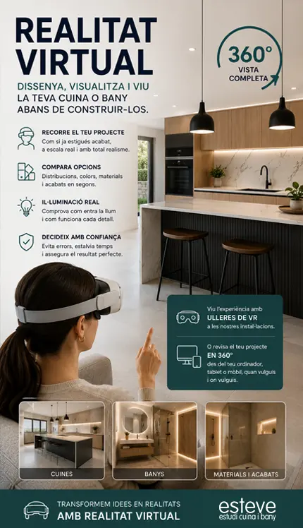 Realitat Virtual Esteve Estudi Cuina i Bany. Botiga de mobles de cuina i bany a Sabadell